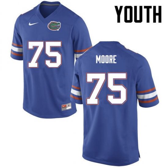 Youth Florida Gators #75 TJ Moore NCAA Nike Blue Authentic Stitched College Football Jersey VFO8662HQ